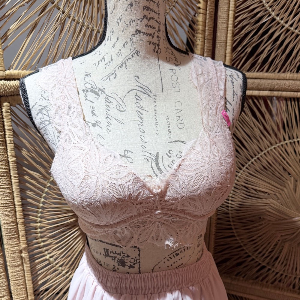 PINK Victoria's Secret Light Pink Lace Bralette